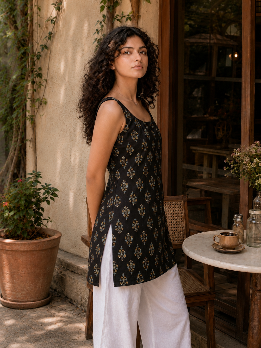 KRITI Neck Tie-Back Tunic