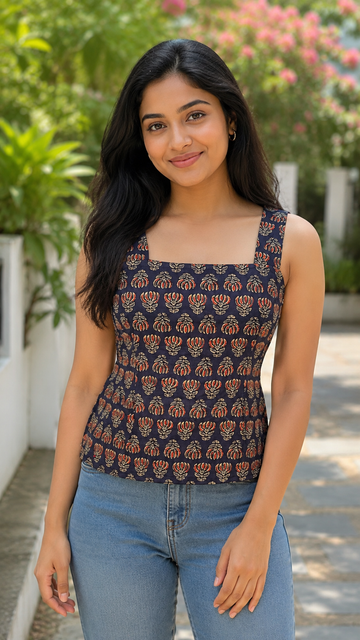 KUSUM SLEEVELESS TIE BACK TOP