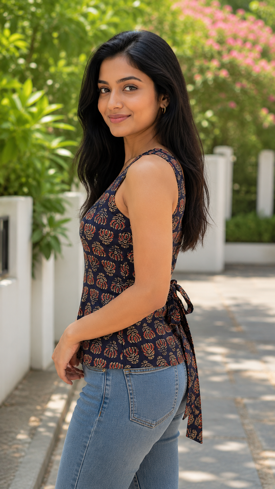 KUSUM SLEEVELESS TIE BACK TOP