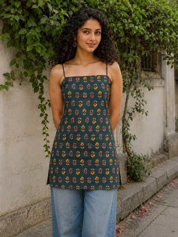 GULNAAR Open-Back Short Kurti