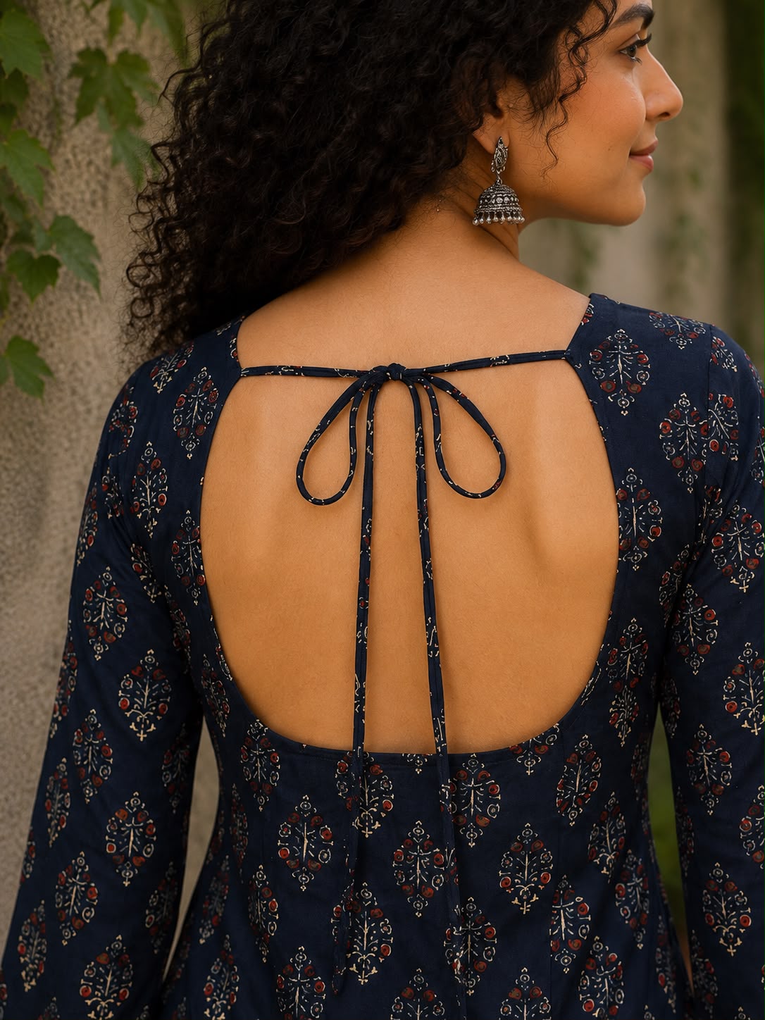 The Tara Bell-Sleeve Open-Back Kurti