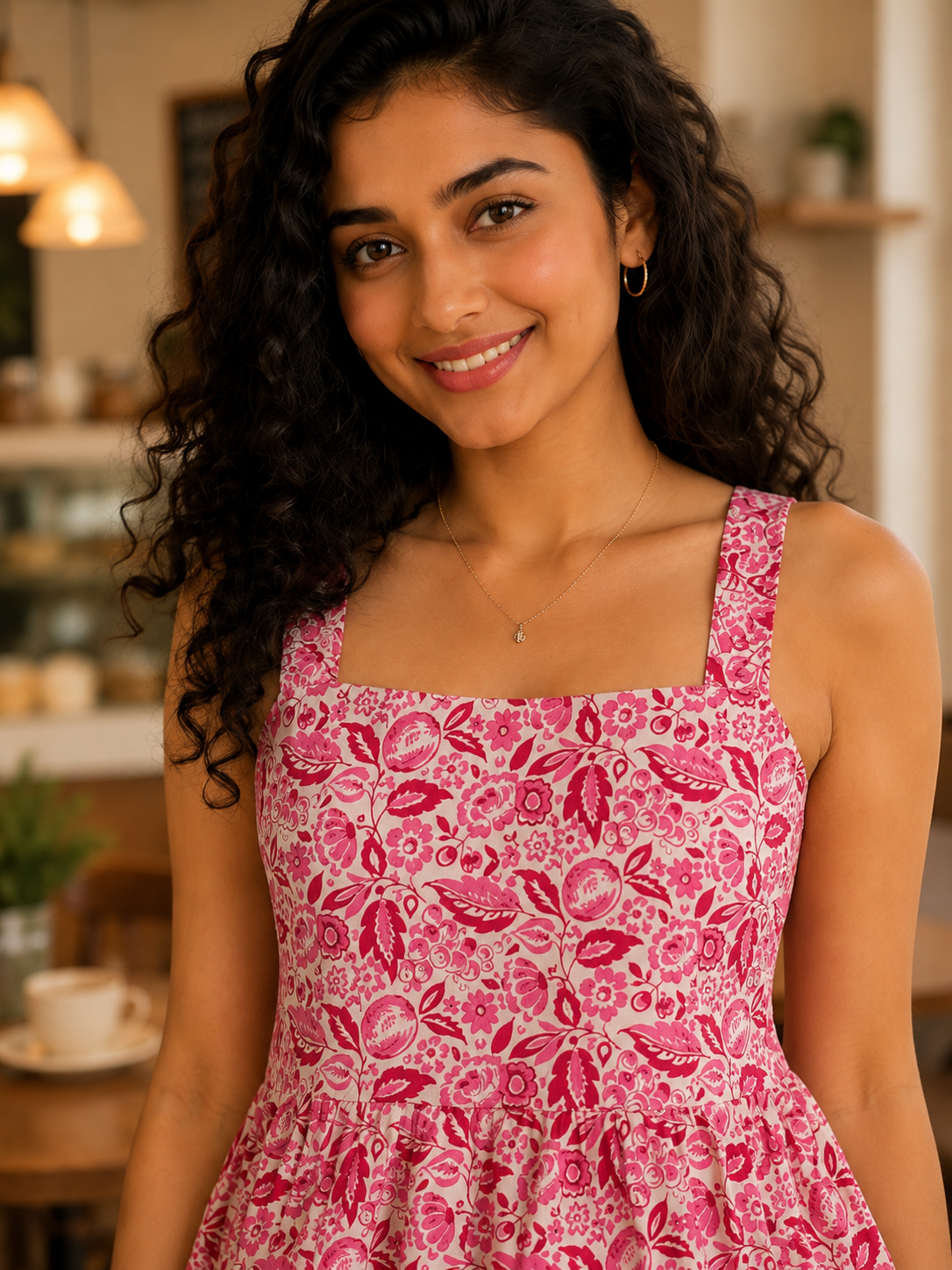 Rose Back Peplum Camisole