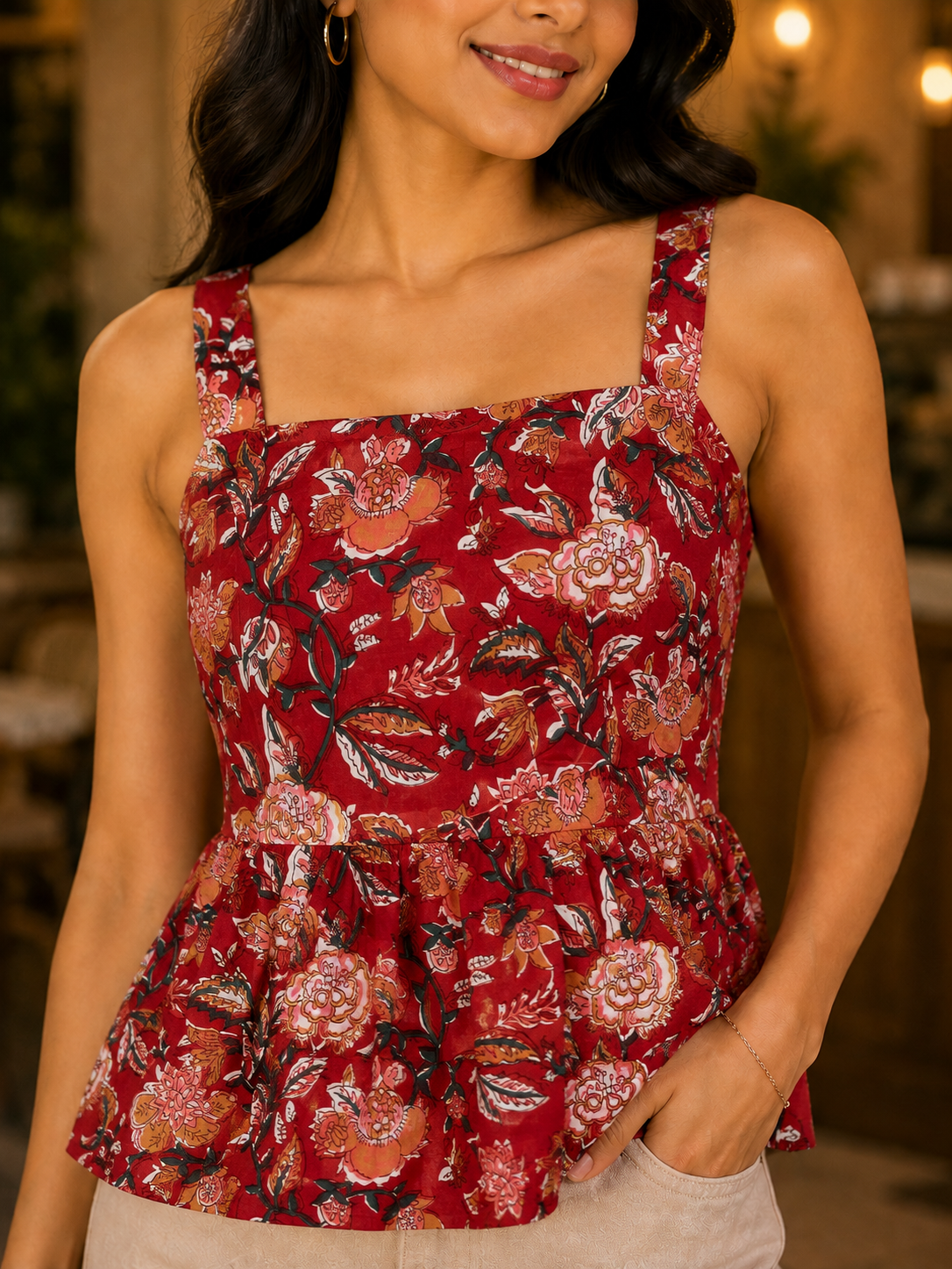 Anaya Back Peplum Camisole