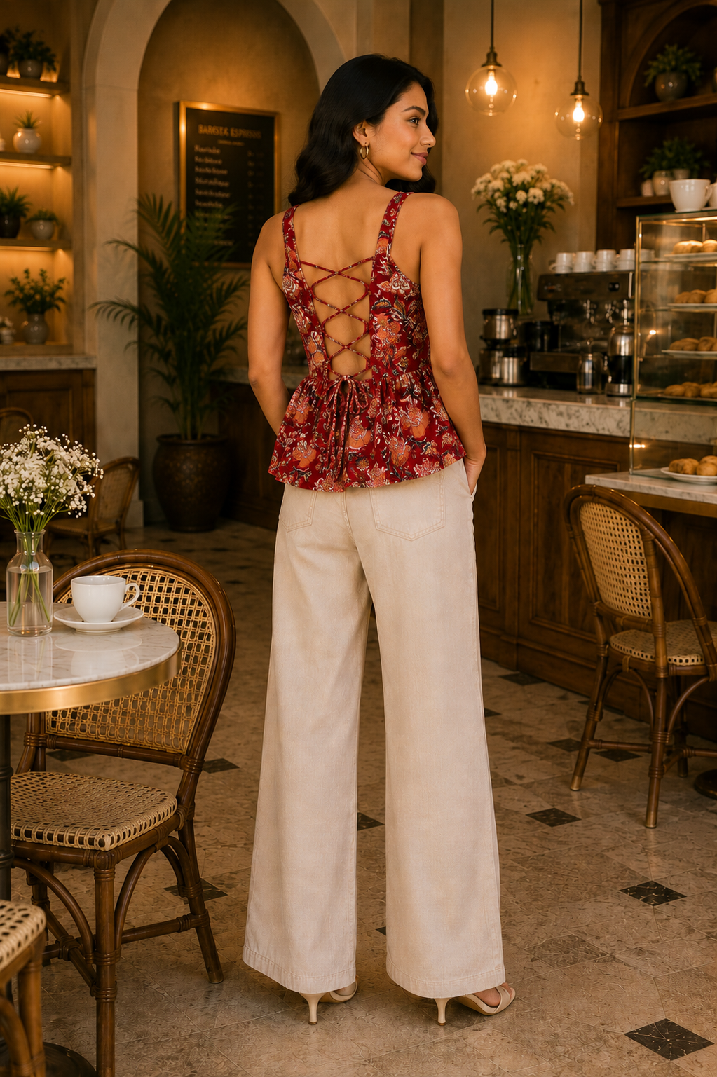 Anaya Back Peplum Camisole