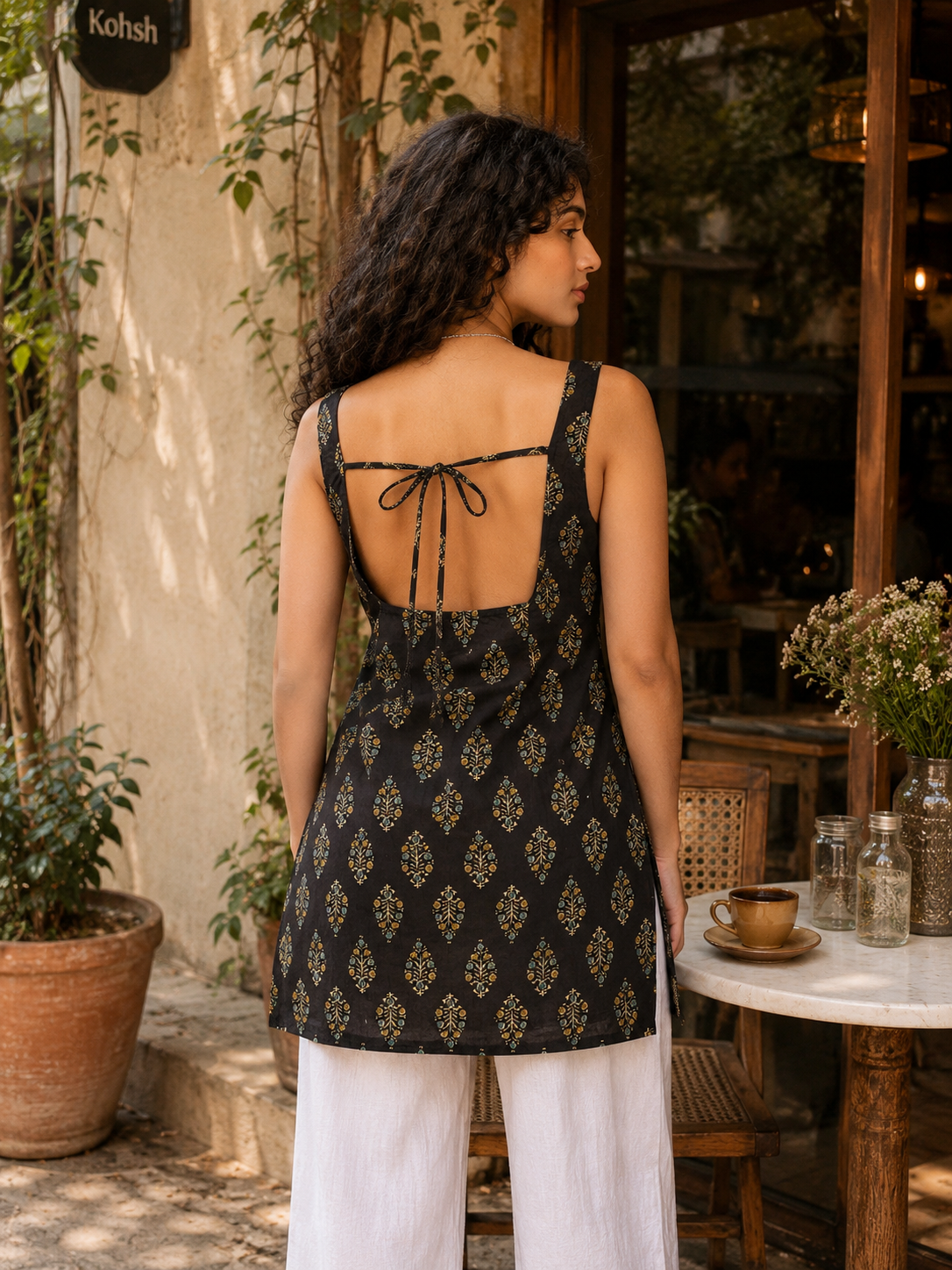 KRITI Neck Tie-Back Tunic