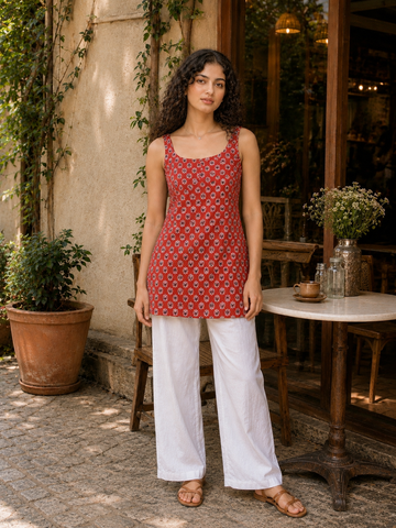 ROHINI Neck Tie-Back Tunic