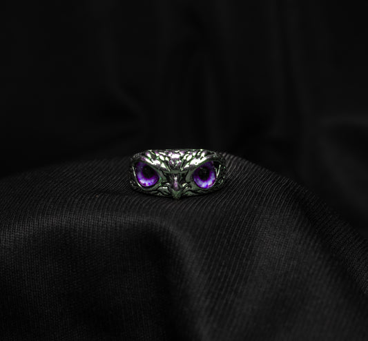 Purple Owl Eye Ring