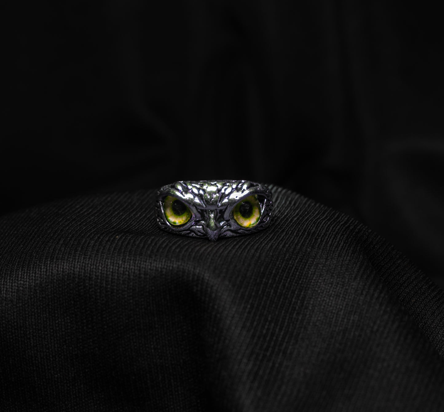 Yellow Owl Eye Ring