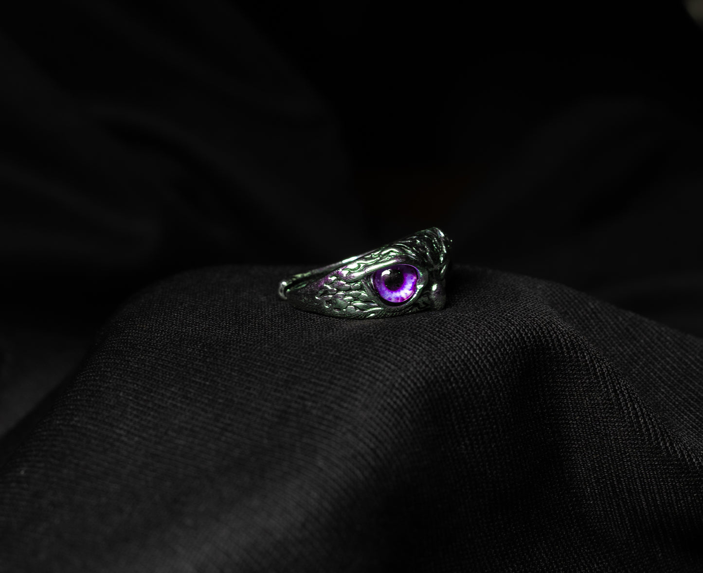 Purple Owl Eye Ring