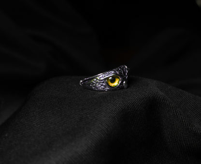 Yellow Owl Eye Ring